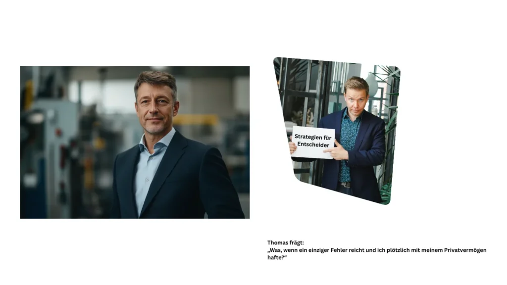 Absicherung für Geschäftsführer: Fallbeispiel Thomas Berger mit der Broschüre „Strategien für Entscheider“